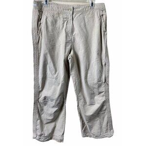 Woolrich Women's Capri Cotton Blend Hiking Outdoor Pants Khaki Mid Rise